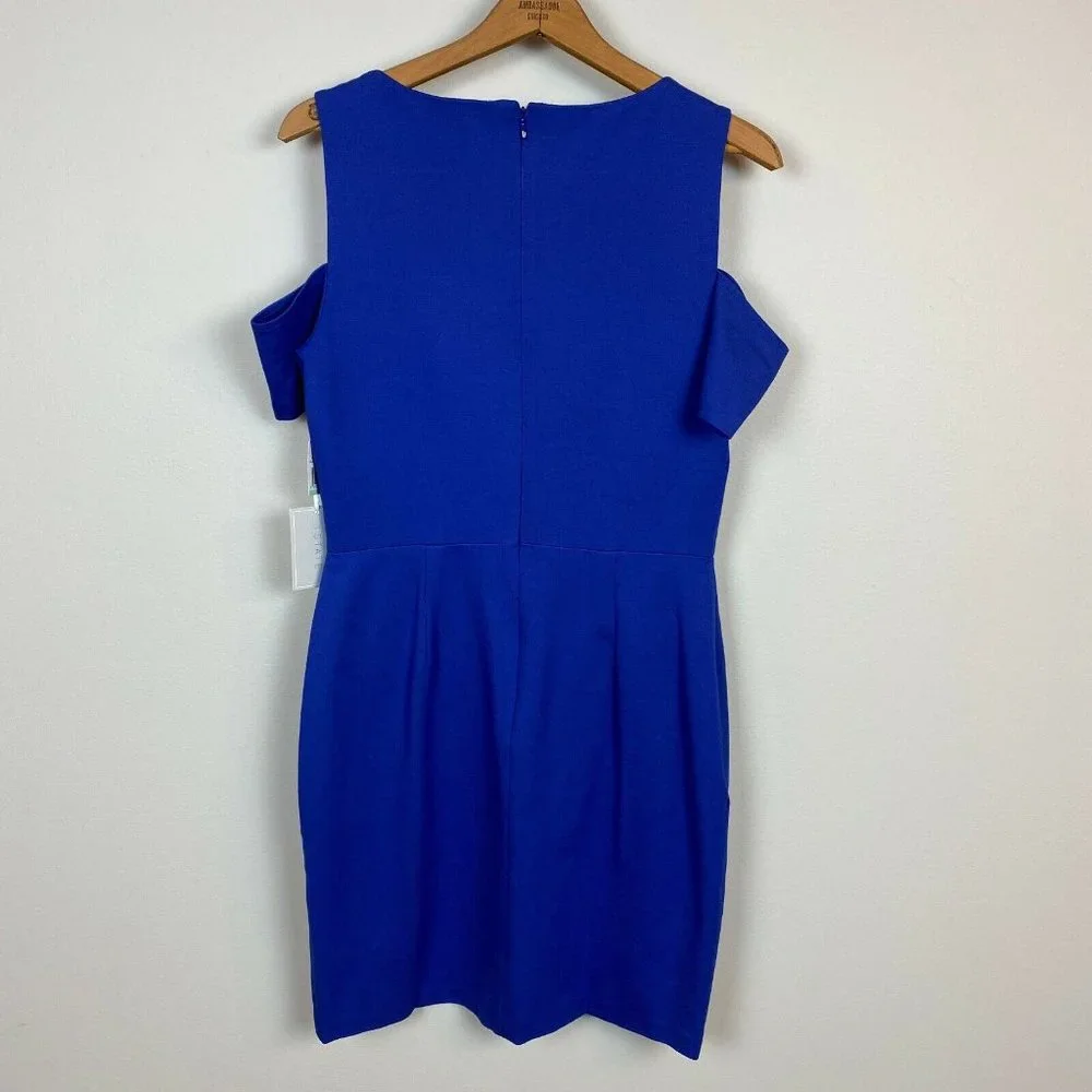 1. State Dress Womens 8 Blue Sheath Cut Out Cold‎ Shoulder Party $109 New